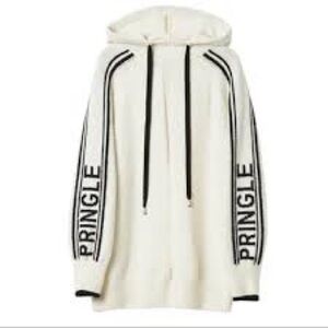 H&M X PRINGLE OF SCOTLAND Oversized Fine-Knit Hooded Sweater Medium